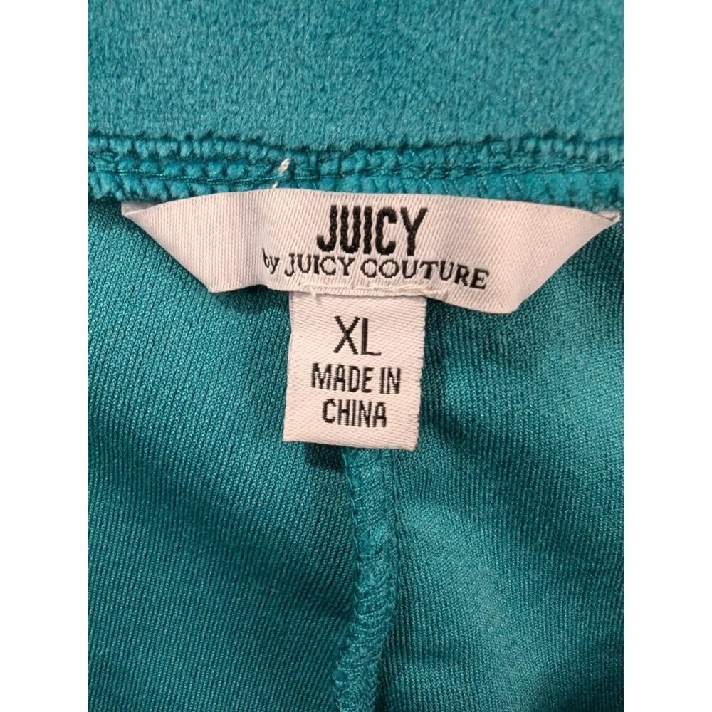 Juicy Couture Tracksuit Pants Womens SZ XL Turquoise Velour Straight Leg Y2K - Picture 10 of 11